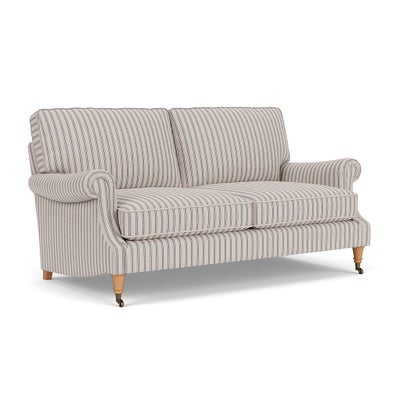 3 Seater Sofa - Indigo - Kingham Stripe