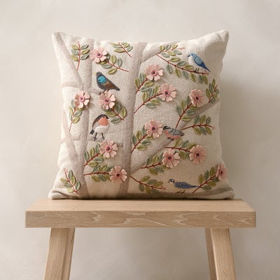 Garden Birds Cushion - Multi