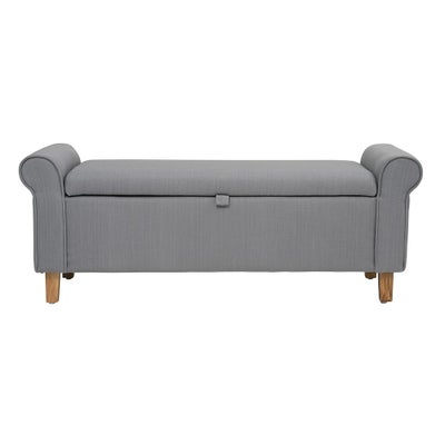 Winged Ottoman - Grey Linen