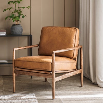 Oliver - Armchair - Tan - Premium Leather