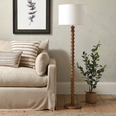 Bobbin Mango Wood Floor Lamp