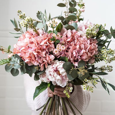 Antique Blush Pink Giant Hydrangea Stem
