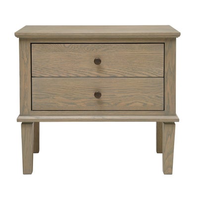 Wide 2 Drawer Bedside Table