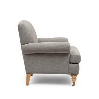 William - Armchair - Mid Grey - Cotton Linen Weave