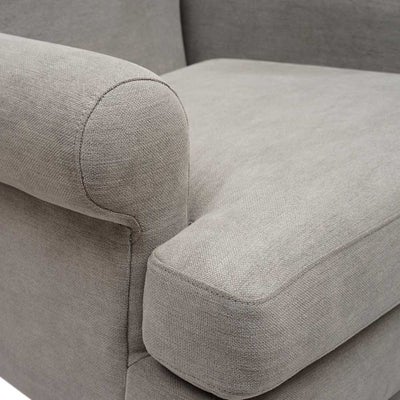 William - Armchair - Mid Grey - Cotton Linen Weave