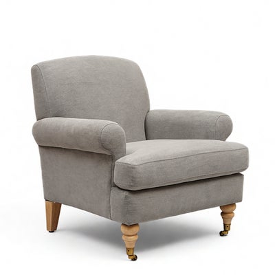 William - Armchair - Mid Grey - Cotton Linen Weave