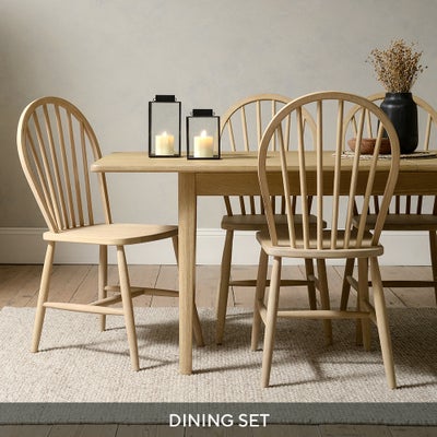 6 - 8 Seater Extending Dining Table and 6 Dining Chairs Set