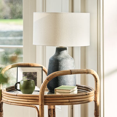 Volcanic Effect Stoneware Table Lamp - Grey