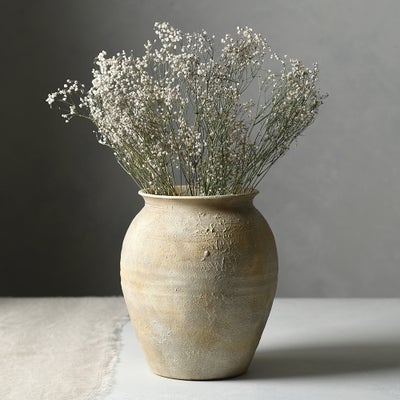 Beige Stone Effect Vase