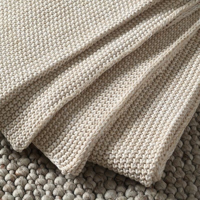 Chunky Knit Throw Ivory
