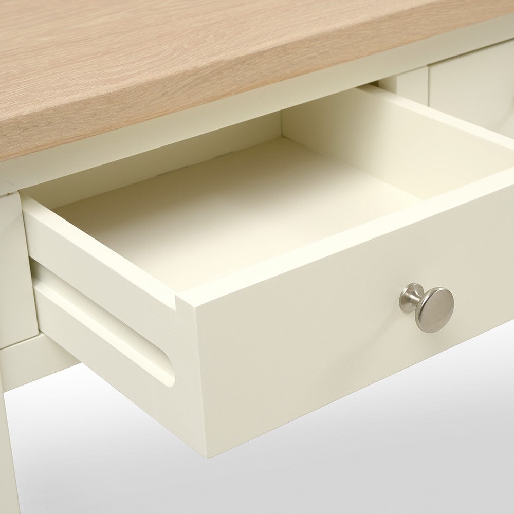 cream colour dressing table Cream Solid Wood Vanity Table with Cloud Mirror  Space-Saving Makeup Vanity 39IN