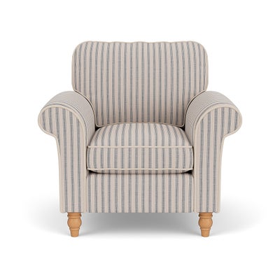 Armchair - Indigo - Kingham Stripe