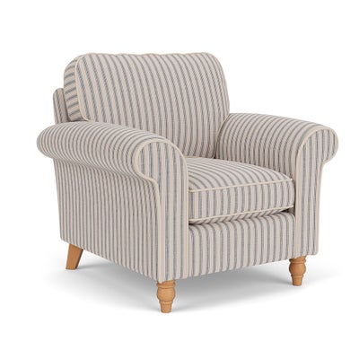 Armchair - Indigo - Kingham Stripe