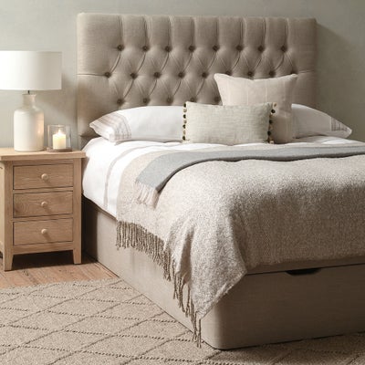 Double Ottoman Storage Bed - Dusky Rose - Eco Chenille