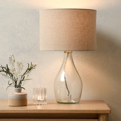 Aubrey Glass Small Lamp Clear